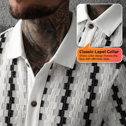📢📢30% OFF !! ⏰Men's Short Sleeve Retro Geometric Knit Shirt
