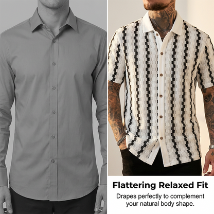 📢📢30% OFF !! ⏰Men's Short Sleeve Retro Geometric Knit Shirt