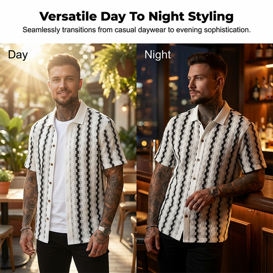 📢📢30% OFF !! ⏰Men's Short Sleeve Retro Geometric Knit Shirt