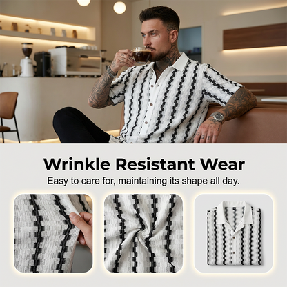 📢📢30% OFF !! ⏰Men's Short Sleeve Retro Geometric Knit Shirt