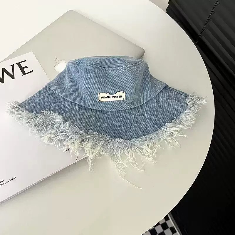 📢📢40% OFF !! ⏰Stylish Layered Fray Denim Sun Protection Hat