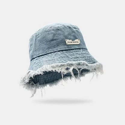 📢📢40% OFF !! ⏰Stylish Layered Fray Denim Sun Protection Hat