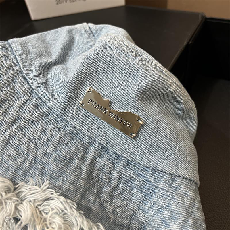 📢📢40% OFF !! ⏰Stylish Layered Fray Denim Sun Protection Hat