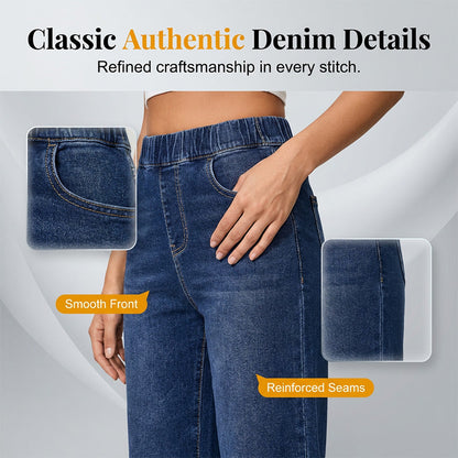 📢📢30% OFF !! ⏰Women's Pull-On Wide-Leg Cropped Denim Jeans