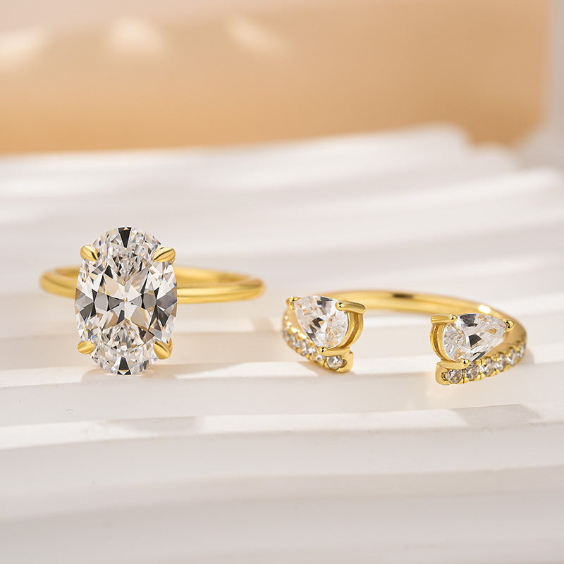 📢📢40% OFF !! ⏰Sparkly Teardrop Open Ring for Women