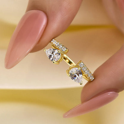 📢📢40% OFF !! ⏰Sparkly Teardrop Open Ring for Women