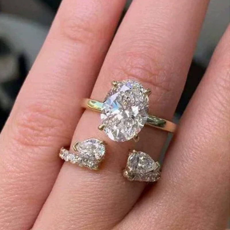 📢📢40% OFF !! ⏰Sparkly Teardrop Open Ring for Women