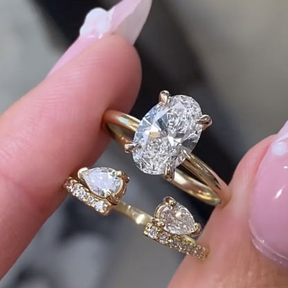 📢📢40% OFF !! ⏰Sparkly Teardrop Open Ring for Women