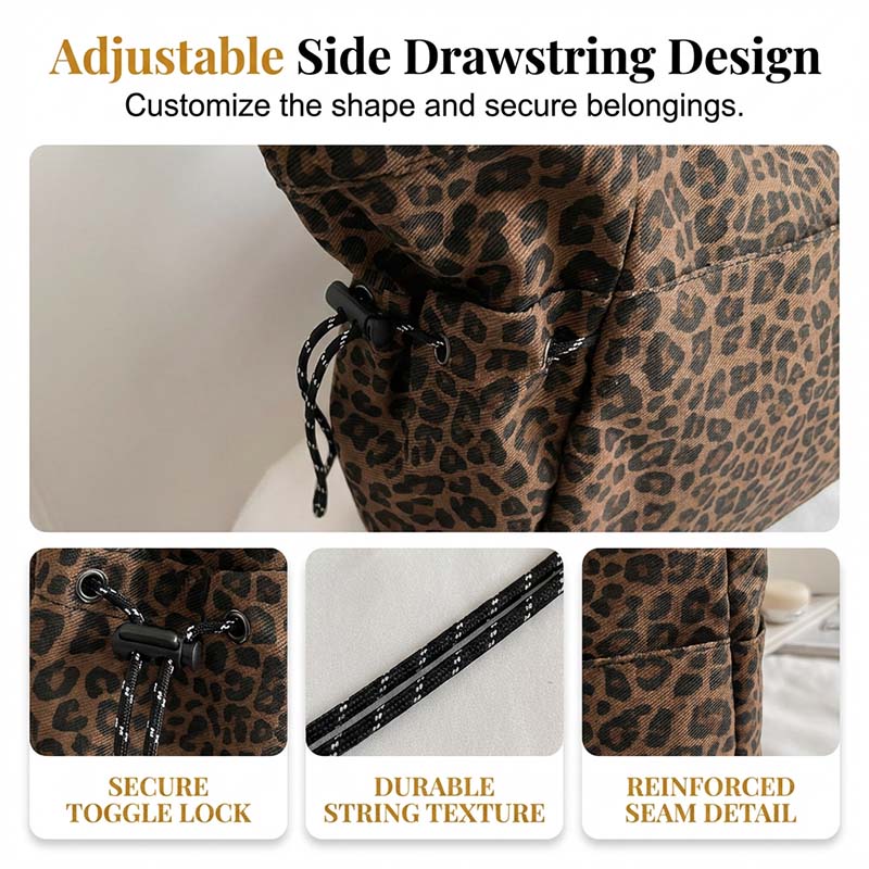 👜 30% OFF NOW! 🐆 Leopard Print Canvas Shoulder Bag – Chic & Spacious ✨
