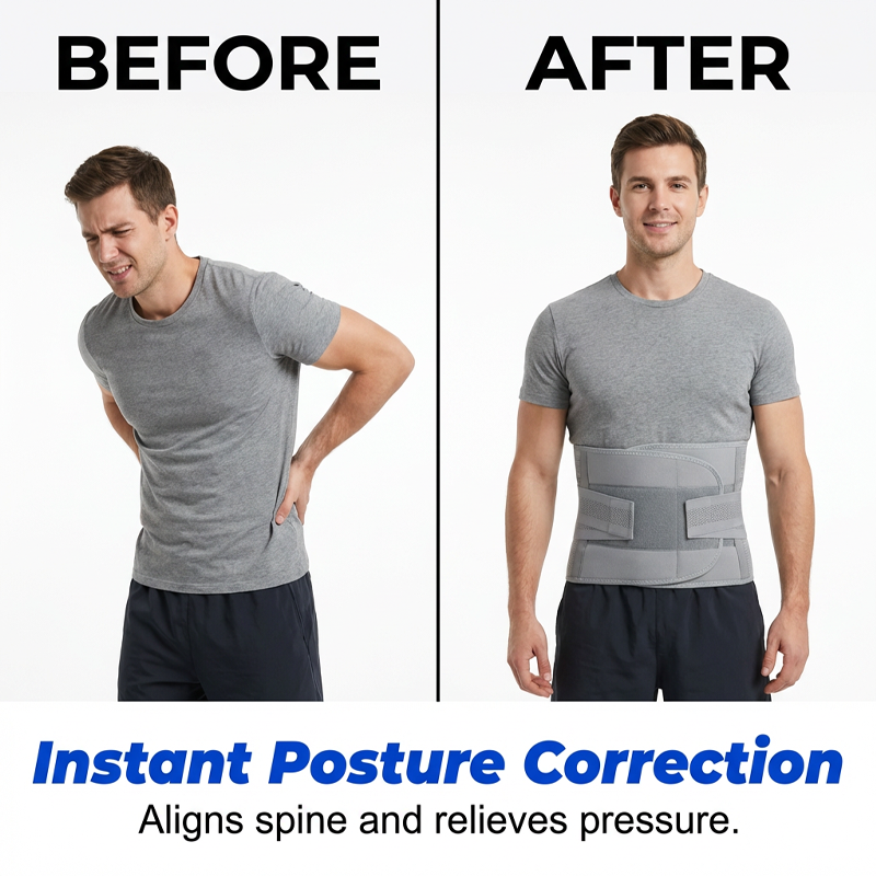 📢📢30% OFF !! ⏰Dual-Strap Compression Back Brace with Removable Support Stays