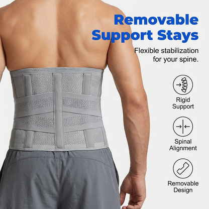 📢📢30% OFF !! ⏰Dual-Strap Compression Back Brace with Removable Support Stays