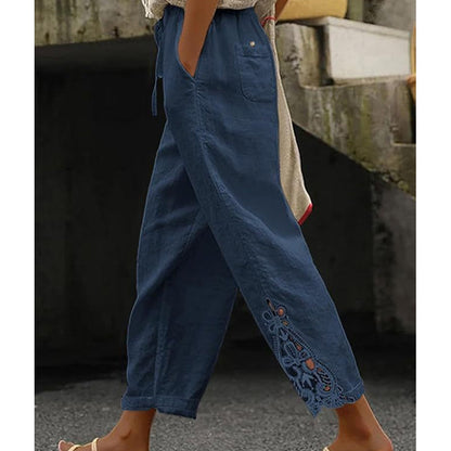 Women's Lace Trim Drawstring Pants