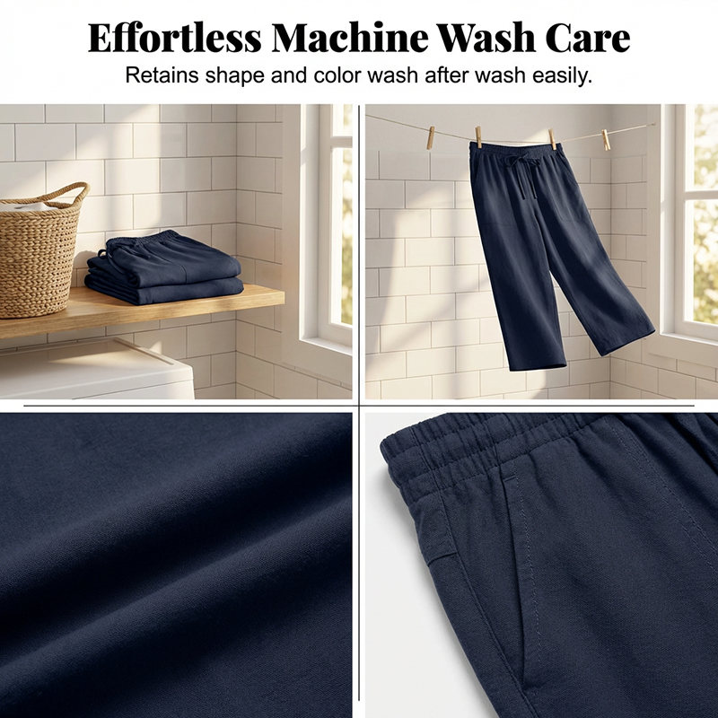 Women's Cotton-Linen Blend Cropped Pants
