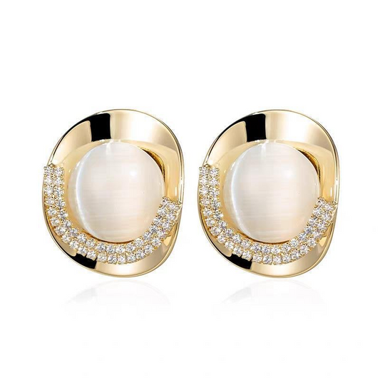 Elegant Cat's Eye Oval Earrings for Women
