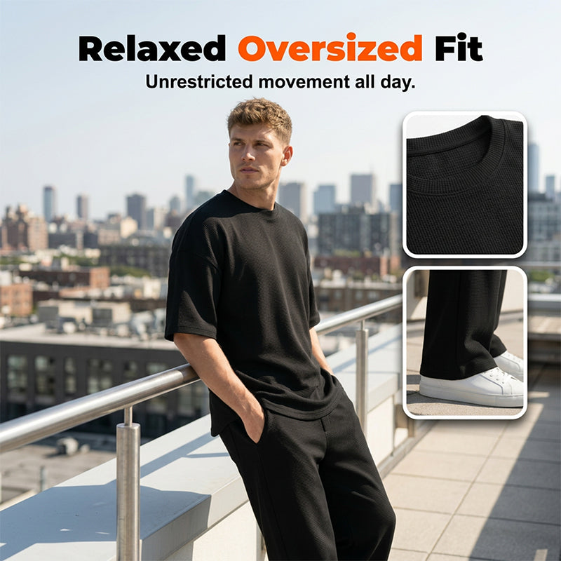 📢📢30% OFF !! ⏰Men's T-Shirt & Wide-Leg Pants 2-Piece Set