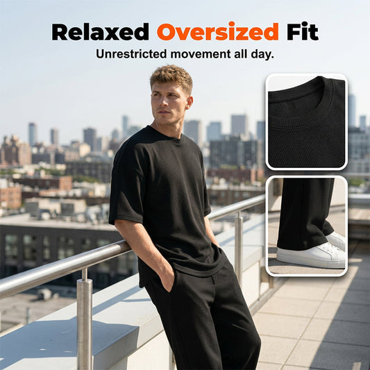 📢📢30% OFF !! ⏰Men's T-Shirt & Wide-Leg Pants 2-Piece Set